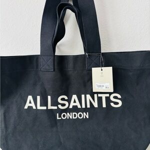 All Saints Charcoal Gray Tote Bag
